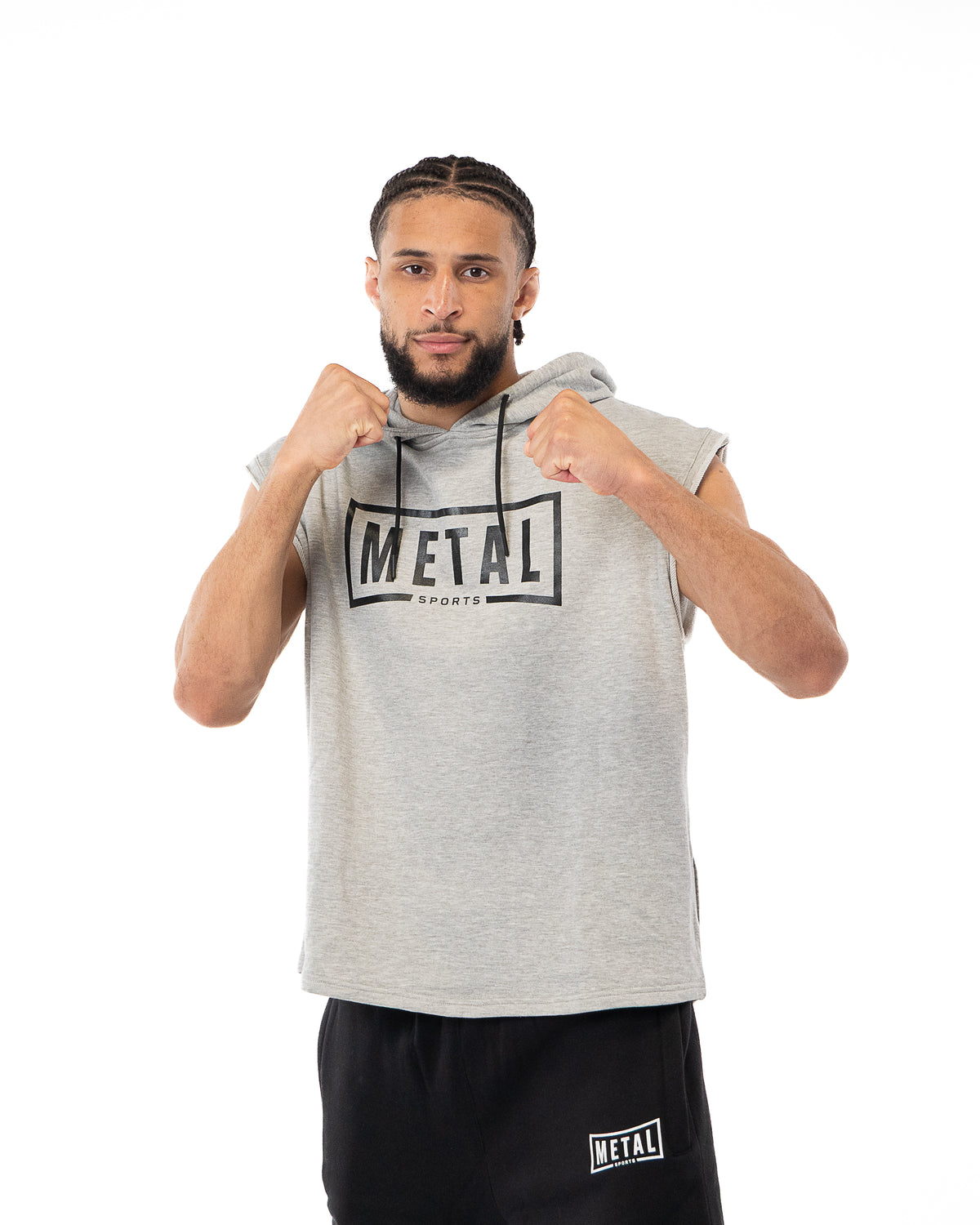 HEATHER GREY SLEEVELESS HOODIE