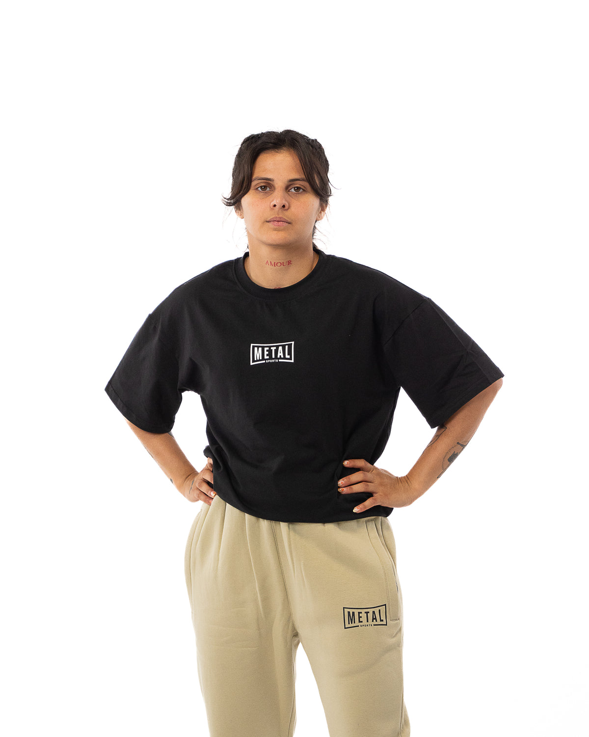 BLACK COTTON T-SHIRT