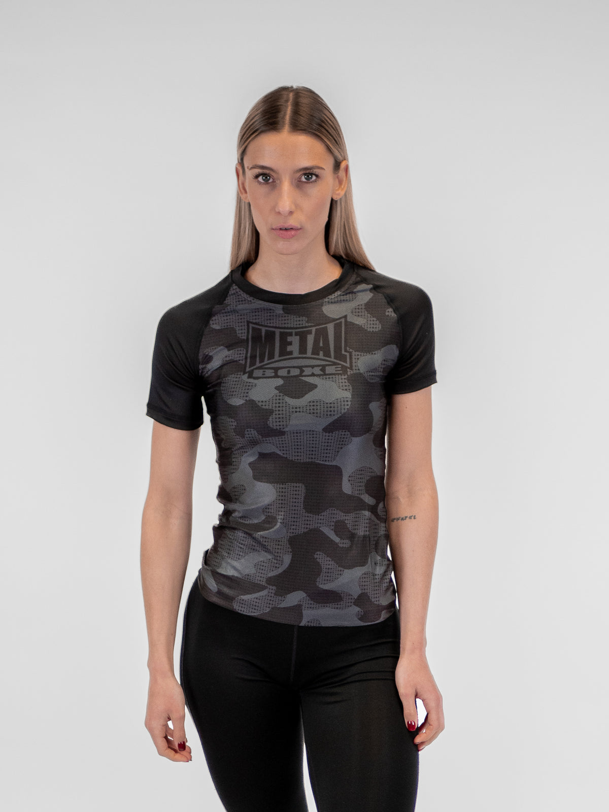WOMEN'S RASHGUARD CAMO BLACK