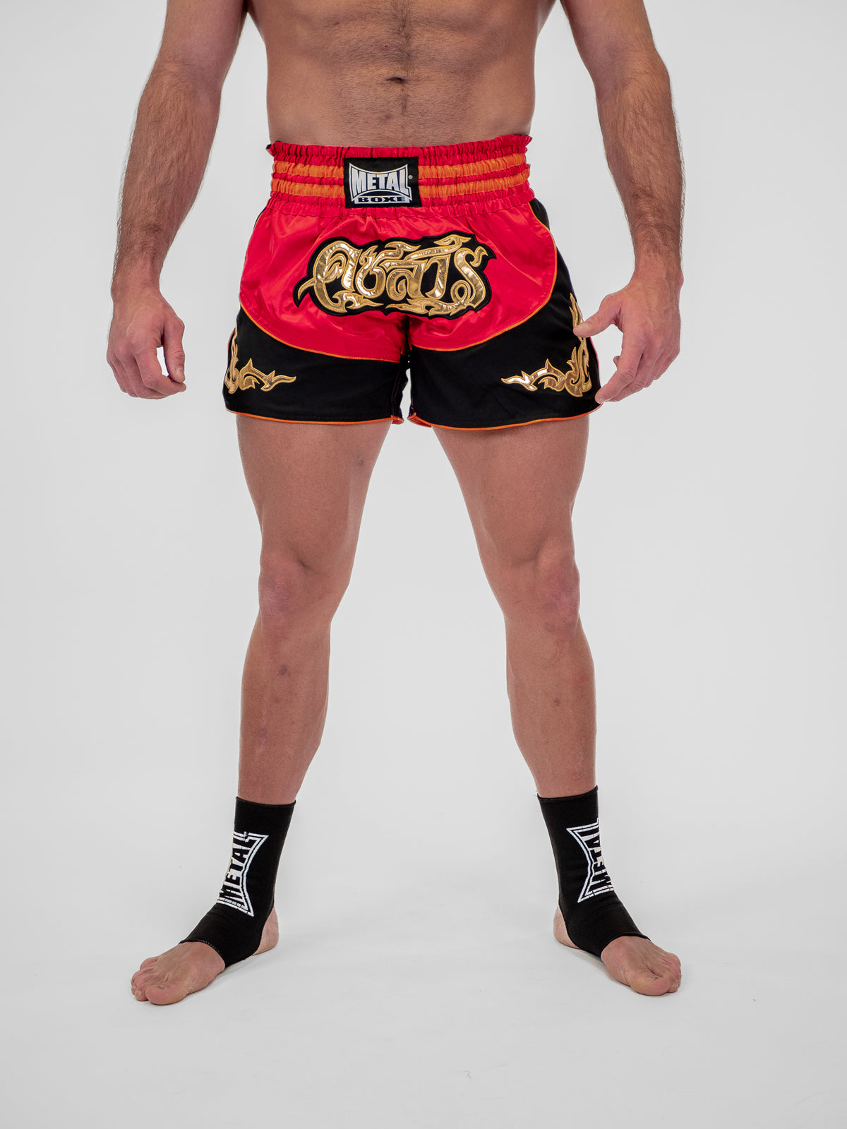 MEN'S RED LUMPINEE THAI SHORTS