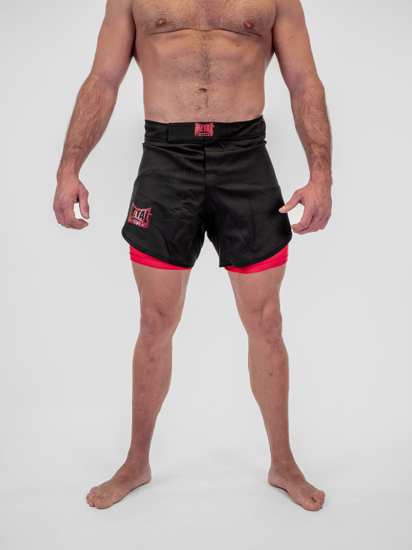 DUAL MMA SHORTS BLACK RED