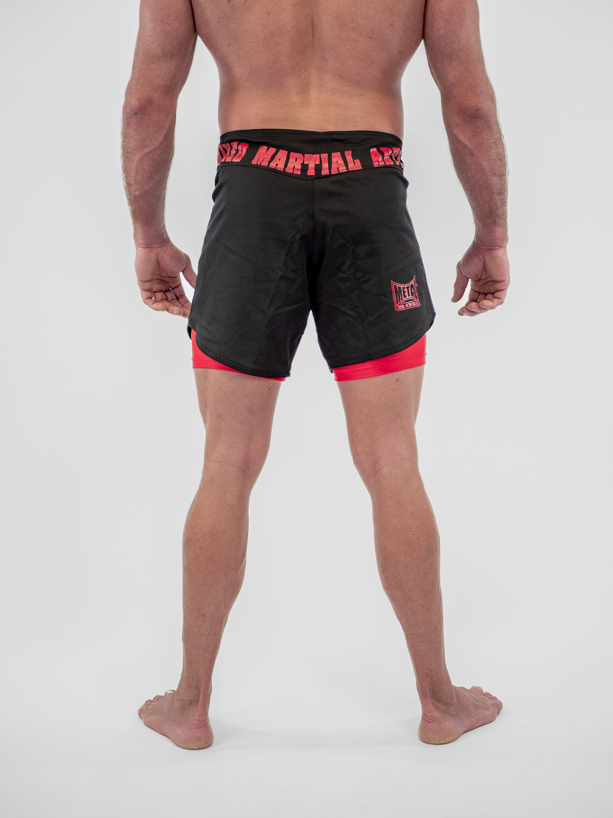 DUAL MMA SHORTS BLACK RED