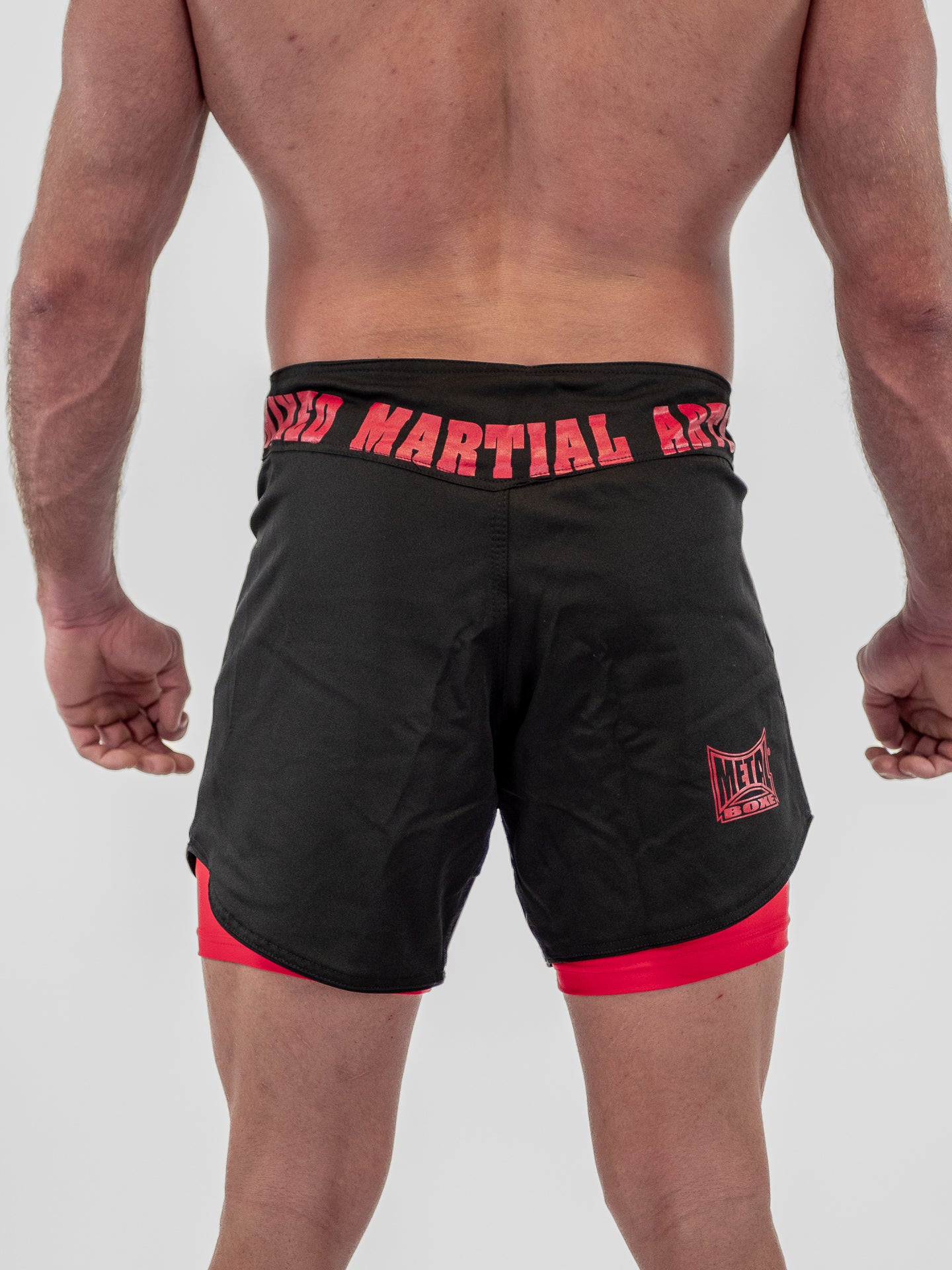 DUAL MMA SHORTS BLACK RED
