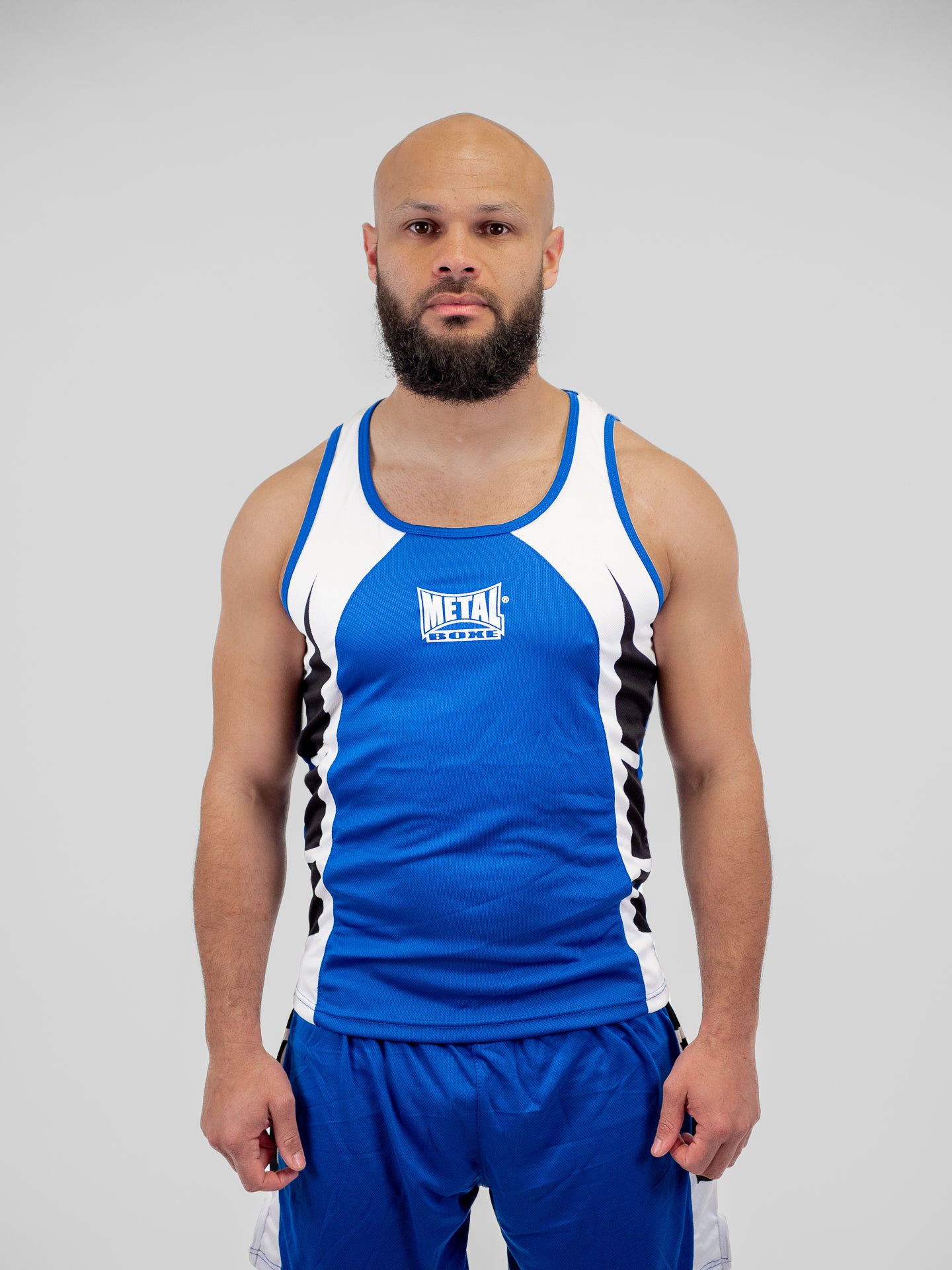 BLUE ADULT COMPETITION BOXING SHORTS + TANK TOP
