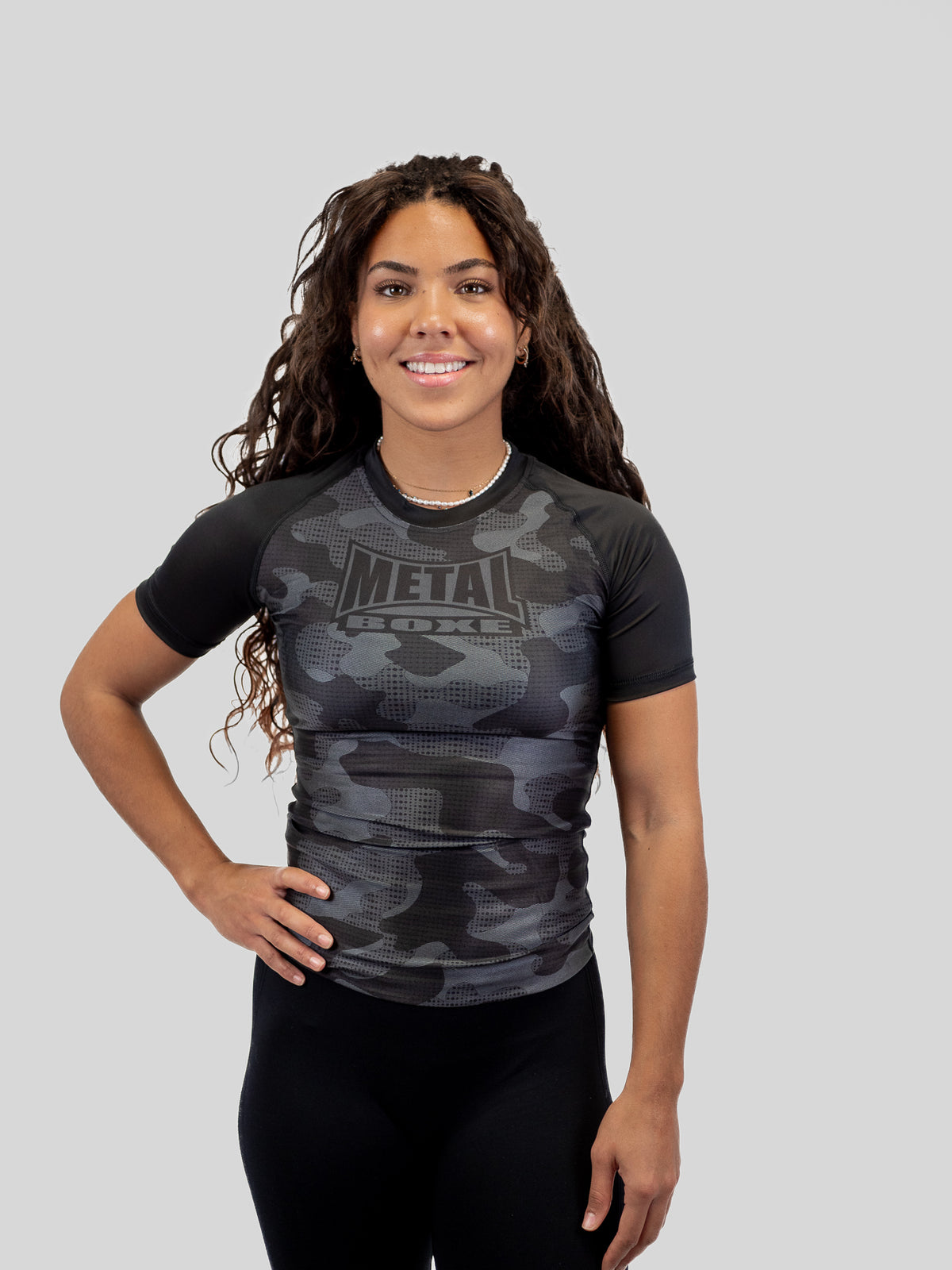 WOMEN'S RASHGUARD CAMO BLACK