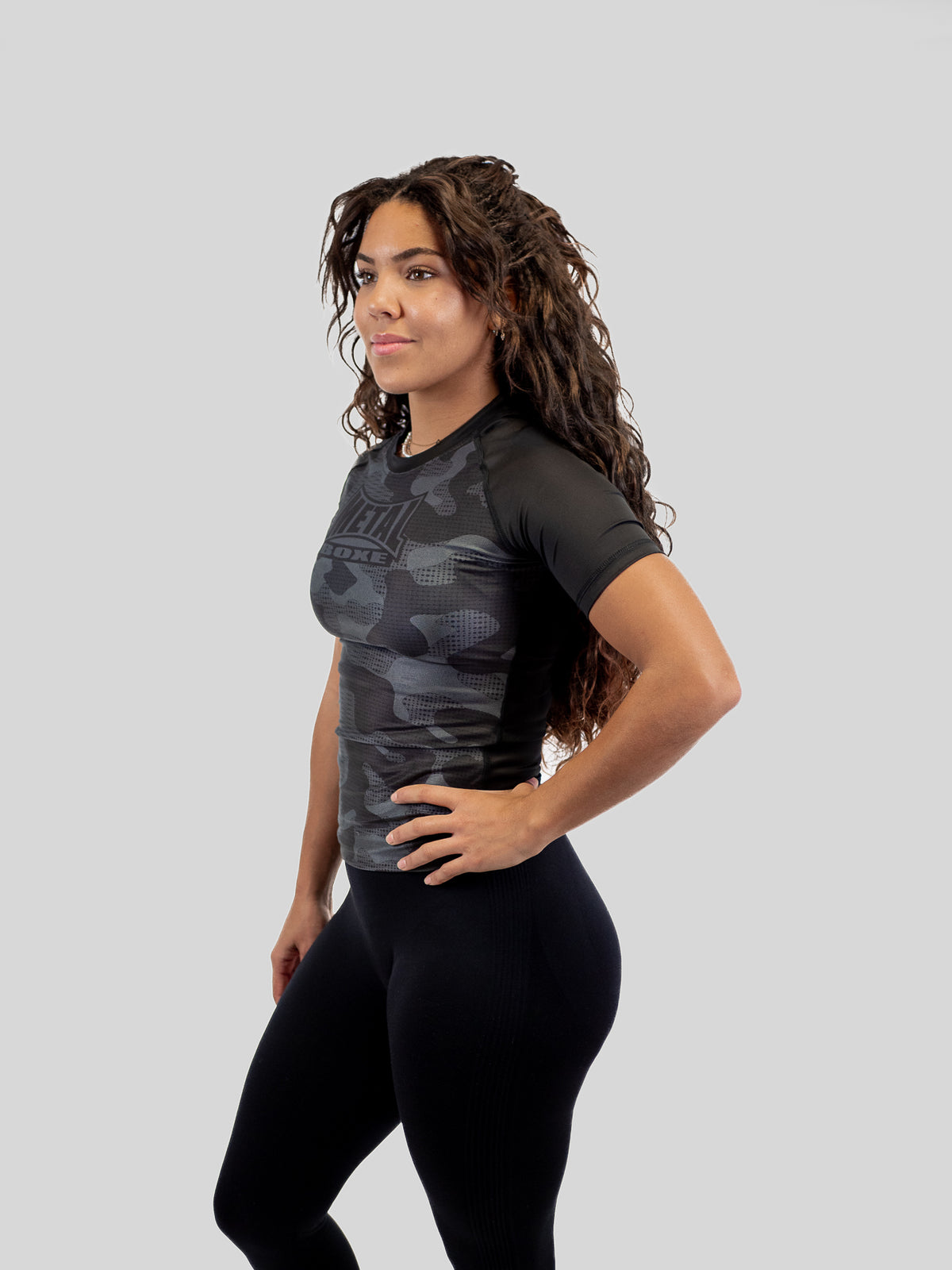 WOMEN'S RASHGUARD CAMO BLACK