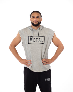 HEATHER GREY SLEEVELESS HOODIE