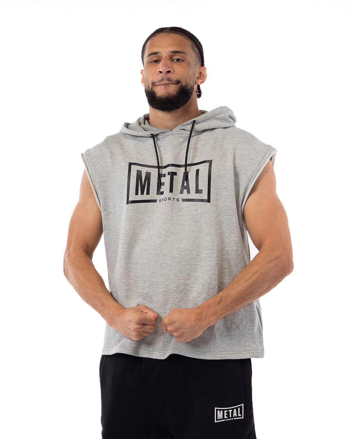 HEATHER GREY SLEEVELESS HOODIE