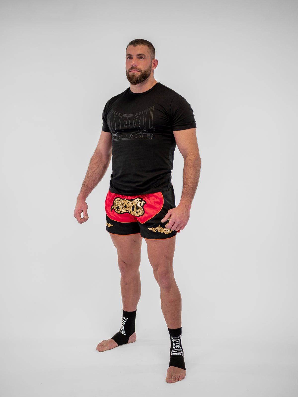 MEN'S RED LUMPINEE THAI SHORTS