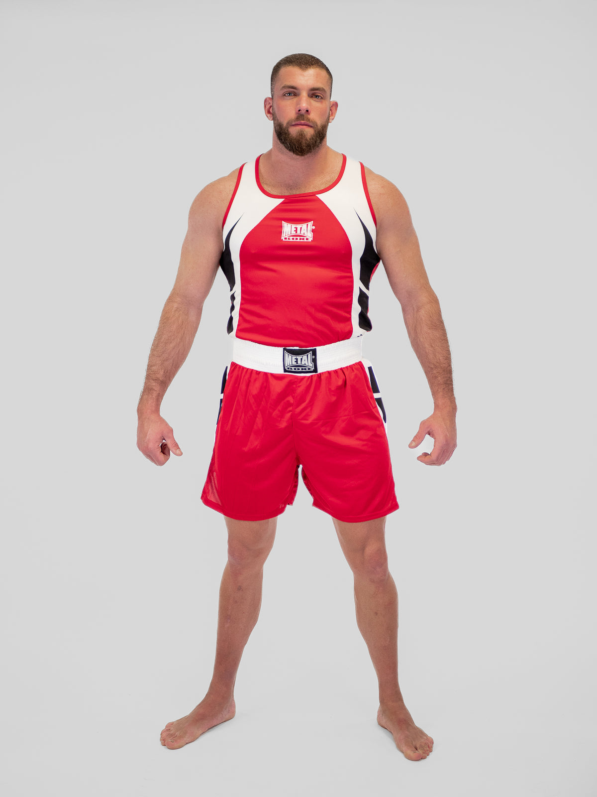SHORT + DÉBARDEUR BOXE COMPÉTITION ADULTE ROUGE