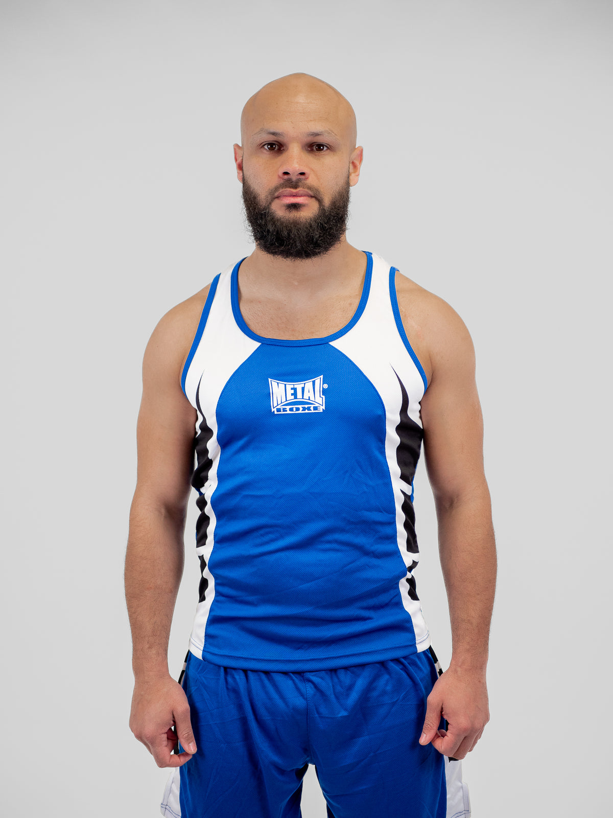 BLUE ADULT COMPETITION BOXING SHORTS + TANK TOP
