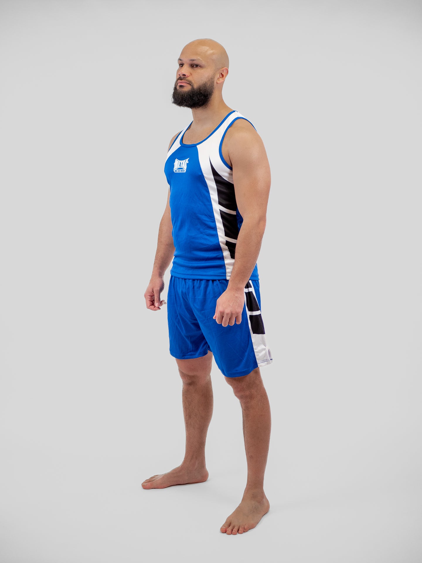 BLUE ADULT COMPETITION BOXING SHORTS + TANK TOP