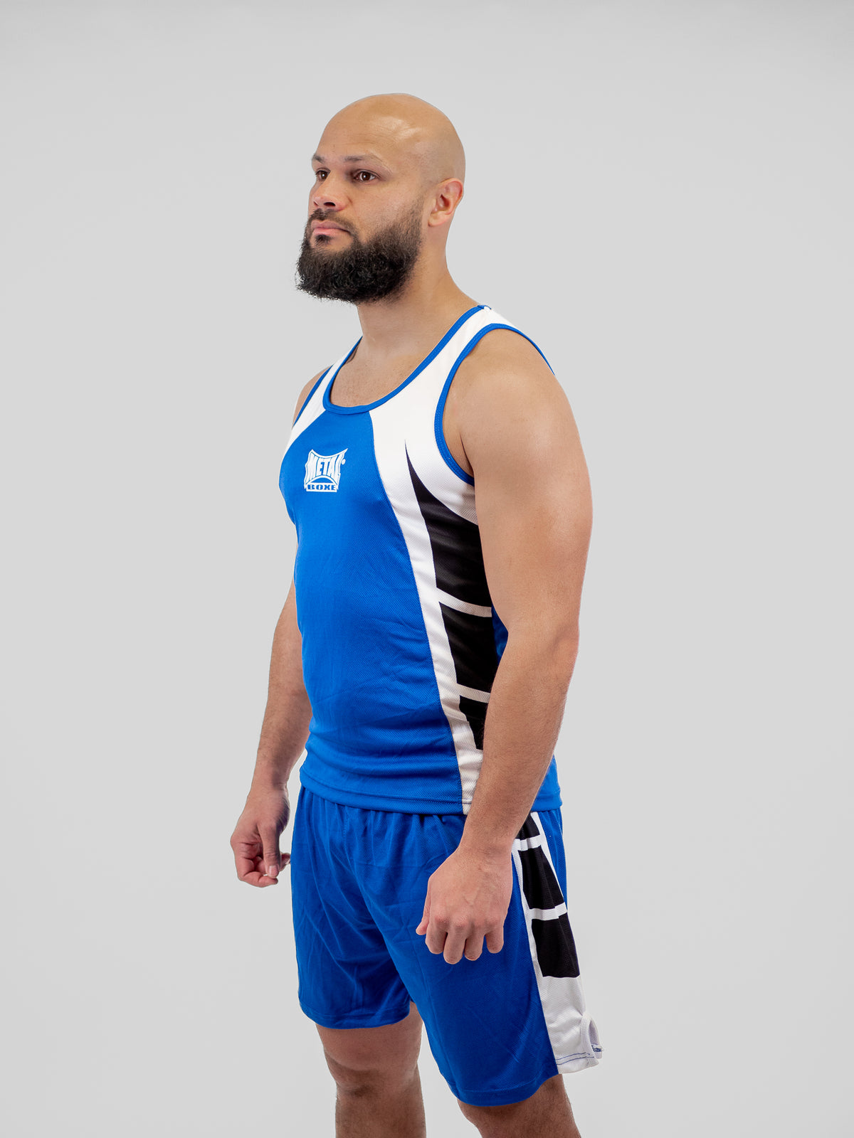 BLUE ADULT COMPETITION BOXING SHORTS + TANK TOP