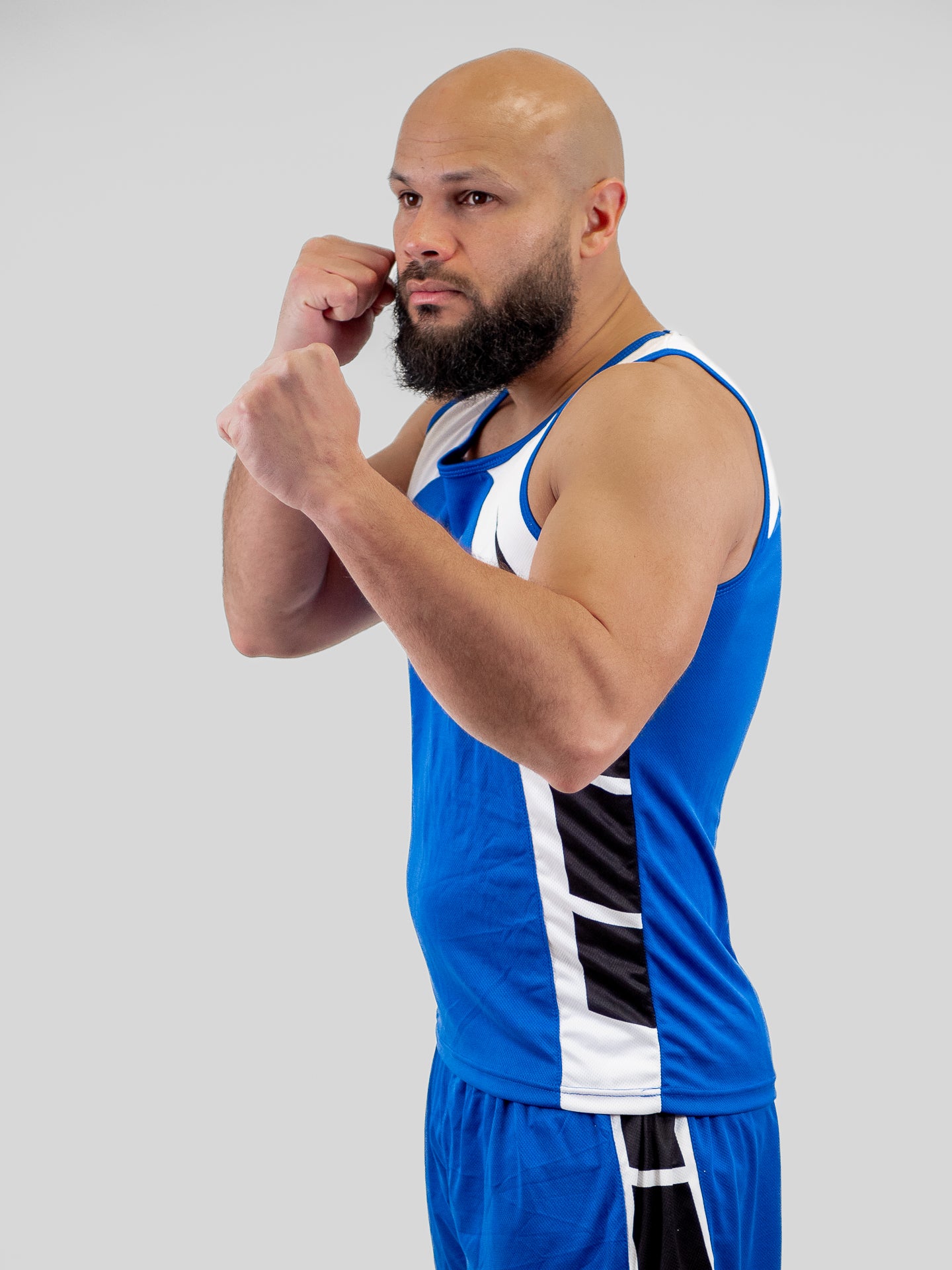BLUE ADULT COMPETITION BOXING SHORTS + TANK TOP