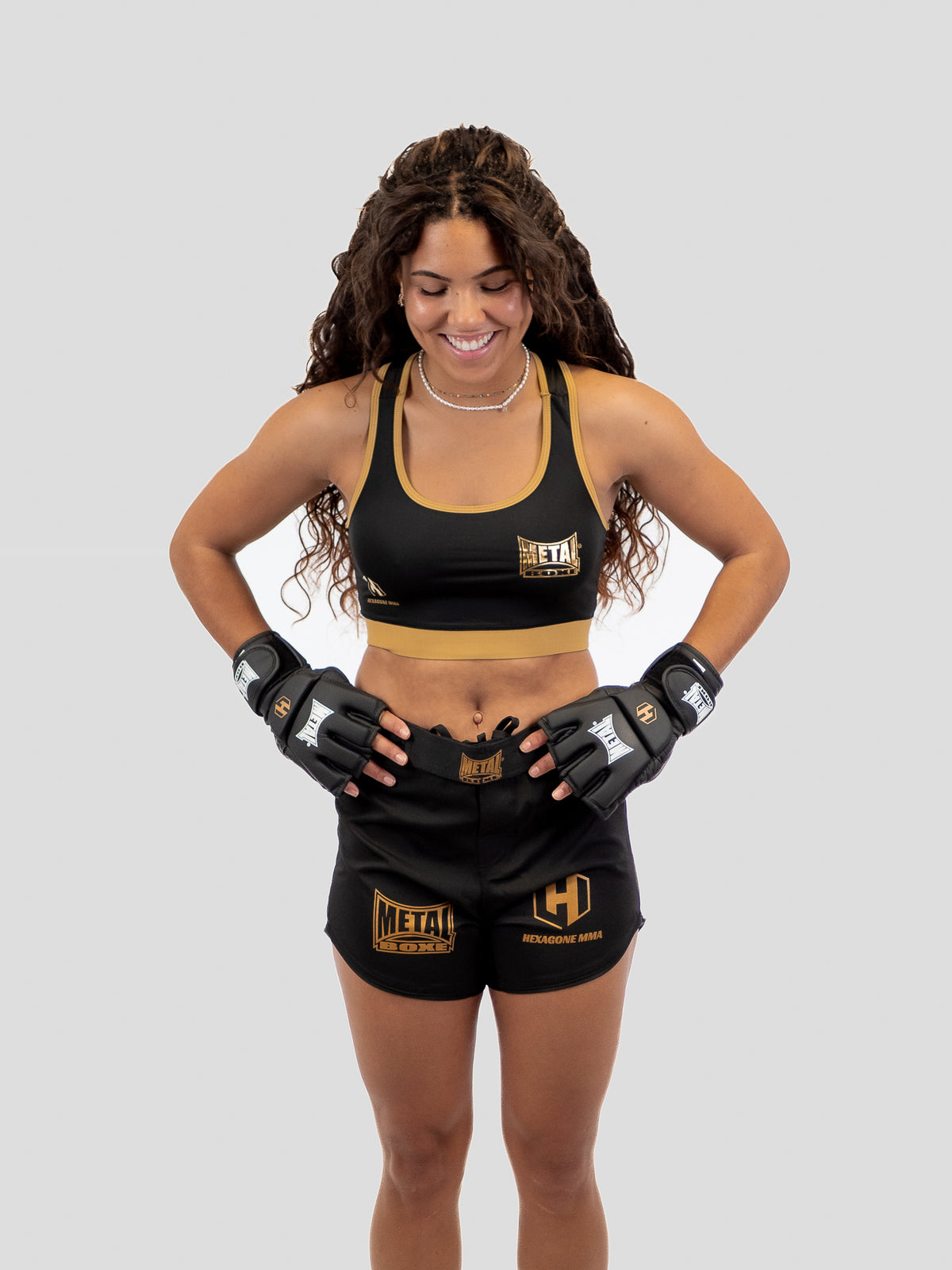 SHORT NOIR FEMME HEXAGONE MMA