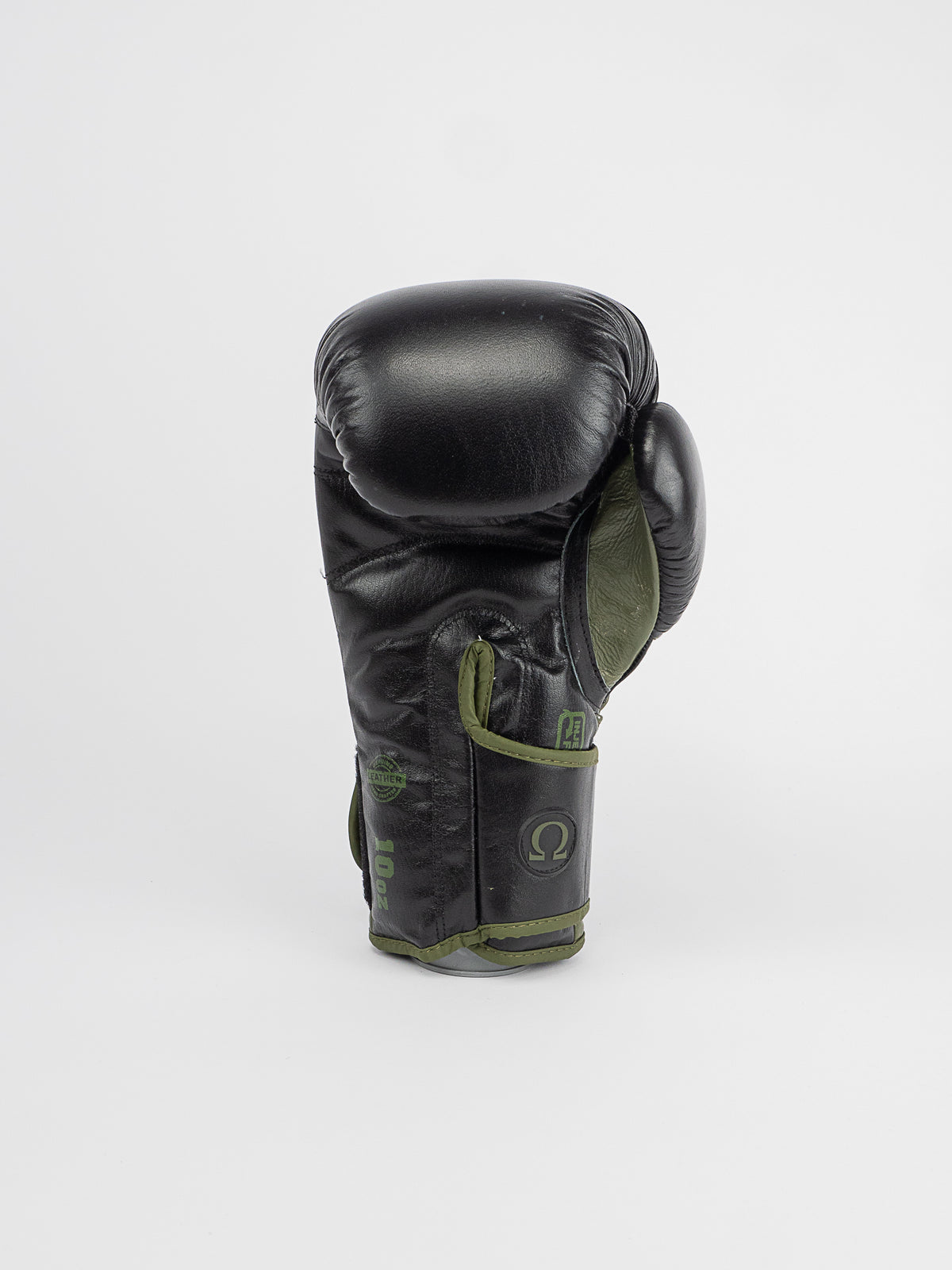 OMEGA BLACK KHAKI LEATHER BOXING GLOVES
