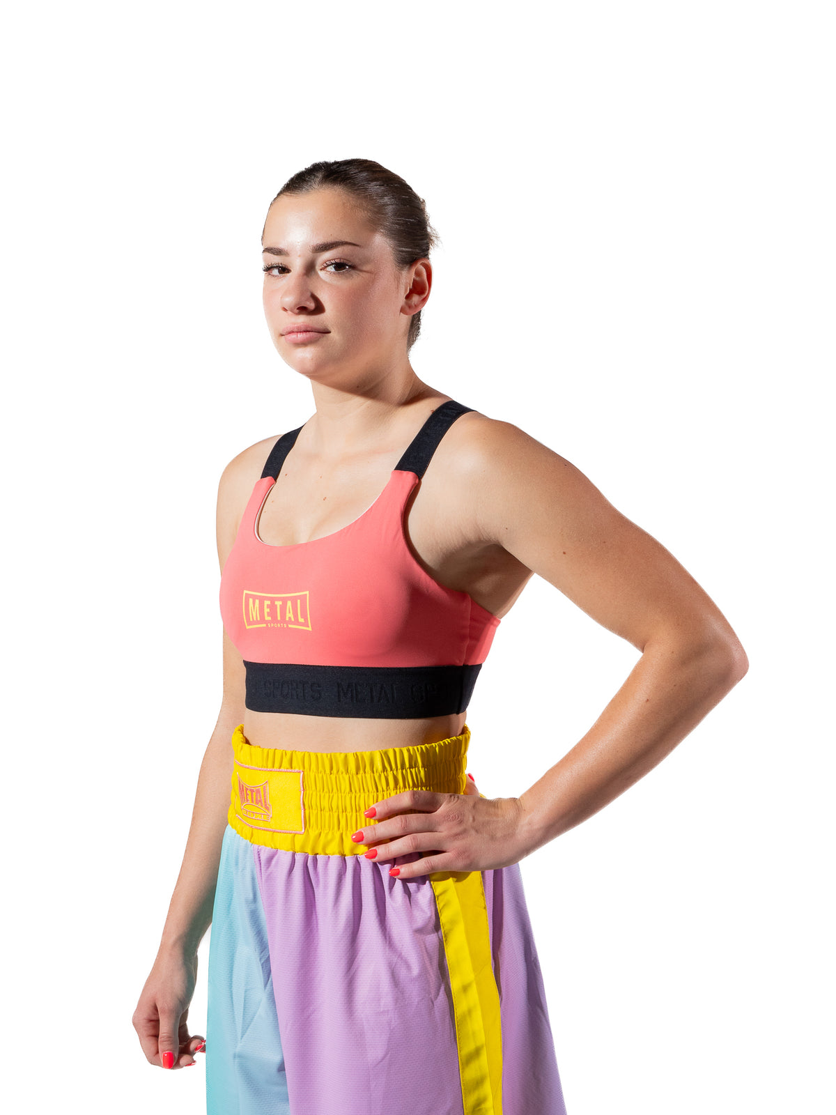 ELASTIC SPORTS BRA POST CUTTING TREATS